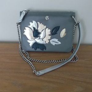 NWOT Anne Klein Gray Applique Crossbody Purse